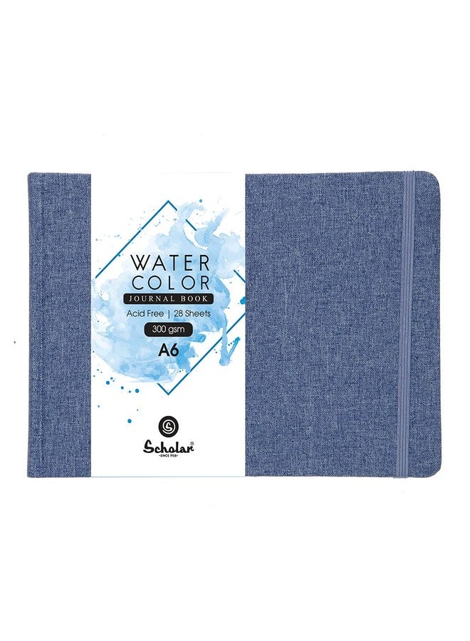 Scholar Watercolour Journal - 300 GSM Thick Artist Paper | Watercolor Sketchbook for Watercolour, Ink & Mixed Media | Durable Bound Art Journal for Painting, Sketching & Travel Art (A6) (Blue) - Image 1